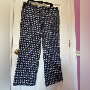 NWT Vineyard Vines Christmas Santa Whale Lounge Pant Santa Deep Bay Womens Large
